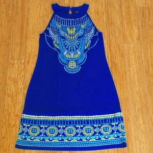 Blue patterned dress